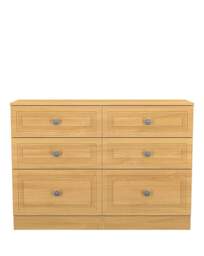 Richmond Ready Assembled 6 Drawer Chest Warm OAK - Welcome - thumbnail 2