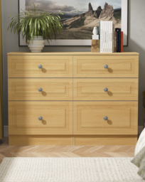 Richmond Ready Assembled 6 Drawer Chest Warm OAK - Welcome - thumbnail 1