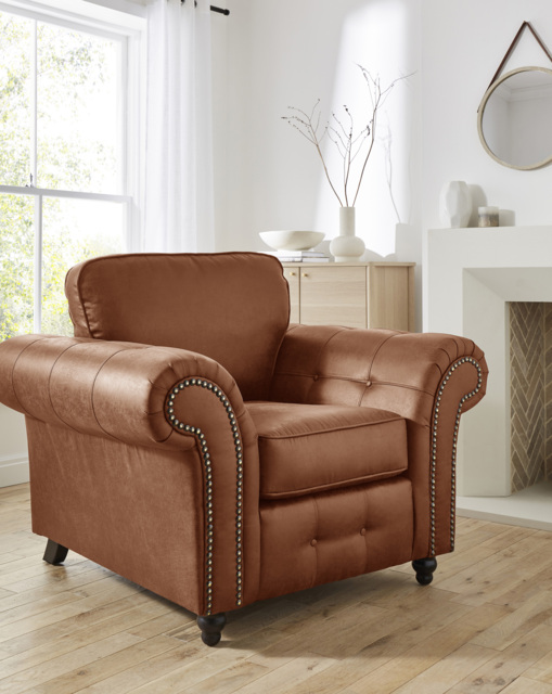 Oakland Faux Leather Chair Brown - image 1