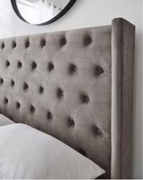 Allegra Velvet Ottoman Bedframe Pewter - JD Williams - Size: DOUBLE - thumbnail 3