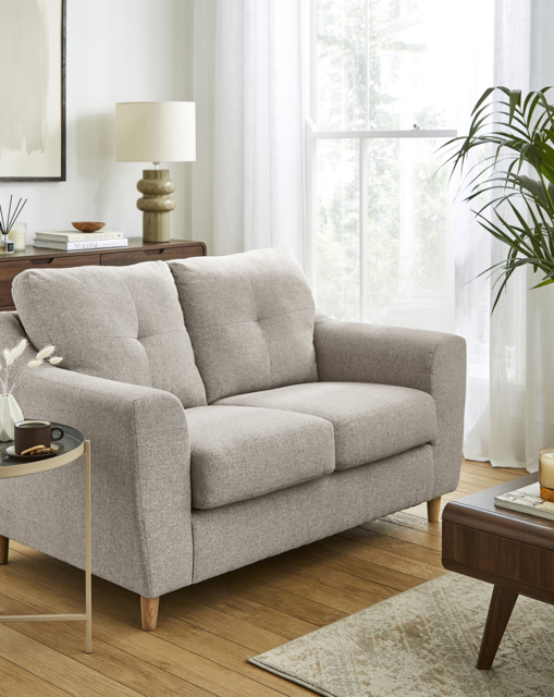 Baxter Fabric 2 Seater Sofa Oatmeal - image 1