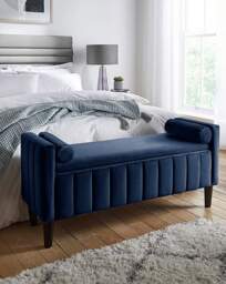 Eloise Winged Velvet Storage Ottoman Midnight - JD Williams - thumbnail 5