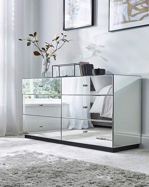 Broadway Mirrored Large Chest of Drawers Silver - JD Williams - image 1