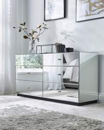 Broadway Mirrored Large Chest of Drawers Silver - JD Williams