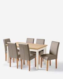 Julipa Ashford Table 6 Seater Set Cream/Grey - Julipa - thumbnail 3