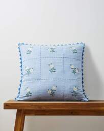 Julipa Amelia Floral Tiles Cushion Blue - Julipa - Size: 45X45 - thumbnail 1