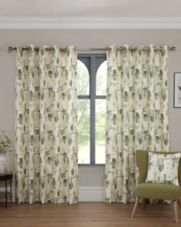 Sundour Bamford Lined Eyelet Curtains Green - Sundour - Size: 229 x 183cm