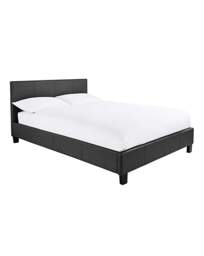 Hayden Faux Leather Bed Frame Black - Essential Collection - Size: SINGLE - thumbnail 2