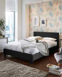 Hayden Faux Leather Bed Frame Black - Essential Collection - Size: SINGLE - thumbnail 3