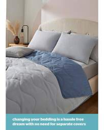 Silentnight Reversible 2.5 Tog Duvet Grey/Blue - Silentnight - Size: DOUBLE - thumbnail 3