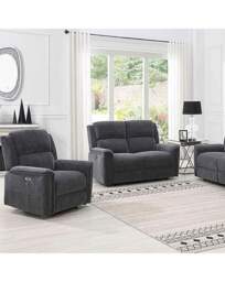 Croston Recliner Two Seater Sofa Dark Grey - thumbnail 2