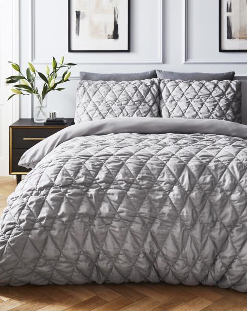 Joanna Hope Quilted Duvet Set Silver - Joanna Hope - Size: SINGLE - image 1