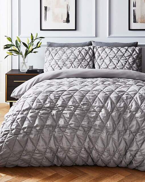 Joanna Hope Quilted Duvet Set Silver - Joanna Hope - Size: SINGLE - image 1