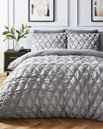 Joanna Hope Quilted Duvet Set Silver - Joanna Hope - Size: SINGLE