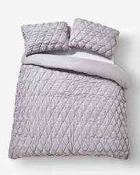 Joanna Hope Quilted Duvet Set Silver - Joanna Hope - Size: SINGLE - thumbnail 3