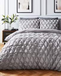 Joanna Hope Quilted Duvet Set Silver - Joanna Hope - Size: SINGLE - thumbnail 1