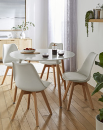 Frankfurt Round Dining Table & 4 Chairs White/Oak - JD Williams - thumbnail 1