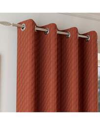 Tokyo Velvet Eyelet Curtains Orange - Enhanced Living - Size: 117 x 137cm - thumbnail 2