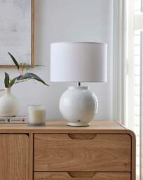 Ceramic Wireless Rechargeable Table Lamp Cream - Searchlight - thumbnail 2