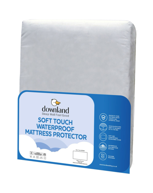 Downland Soft Touch Mattress Protector White - Downland - Size: SINGLE - image 1