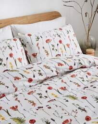 Pressed Flower Duvet Set White/Multi-Coloured - JD Williams - Size: DOUBLE - thumbnail 3