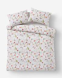 Pressed Flower Duvet Set White/Multi-Coloured - JD Williams - Size: DOUBLE - thumbnail 4