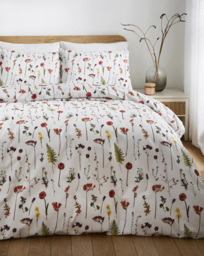 Pressed Flower Duvet Set White/Multi-Coloured - JD Williams - Size: DOUBLE - thumbnail 1