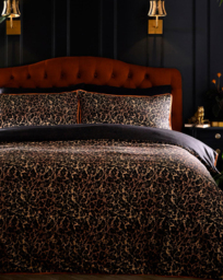 LLB Roxy Leopard Print Duvet Cover Set Black - Laurence Llewelyn-Bowen - Size: DOUBLE - thumbnail 1