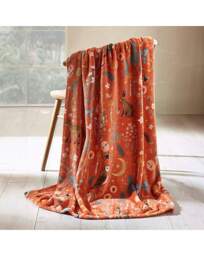 Catherine Lansfield Fleece Throw Orange Burnt Orange - Catherine Lansfield - Size: 130X170 - thumbnail 1