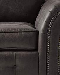 Oakland Faux Leather Chair Black - thumbnail 4