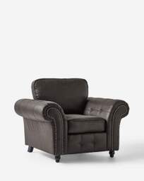 Oakland Faux Leather Chair Black - thumbnail 3