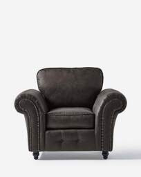 Oakland Faux Leather Chair Black - thumbnail 2