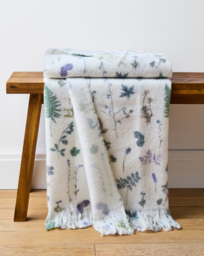 Pressed Leaf Printed Faux Mohair Throw Multi - JD Williams - Size: 120X150