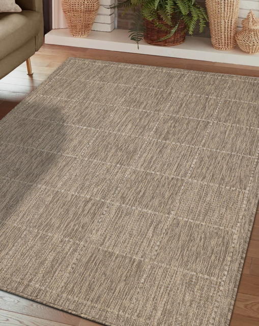 Checked Gel Flatweave Rug Latte - Homemaker - Size: 60X110 - image 1