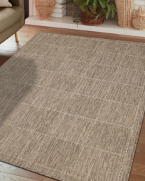 Checked Gel Flatweave Rug Latte - Homemaker - Size: 60X110 - thumbnail 1
