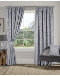 Buckingham Pencil Pleat Lined Curtains Grey - Sundour - Size: 229 x 183cm - thumbnail 1