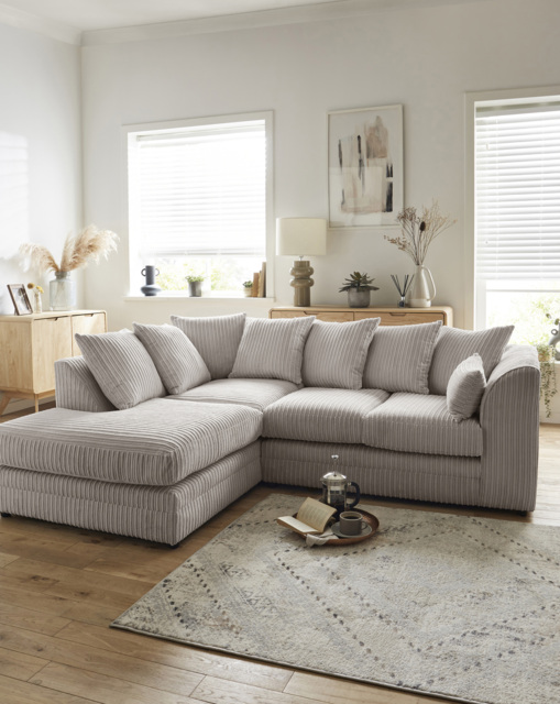 Ferguson Left Hand Chaise Sofa Cream - image 1