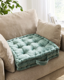 Velvet Padded Seat Cushion Eucalyptus - JD Williams - Size: EACH