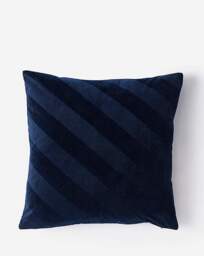 Striped Velvet Cushion Navy - JD Williams - Size: 45X45CM - thumbnail 2