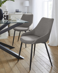 Etta Fabric Pair of Dining Chairs Grey - JD Williams - thumbnail 1