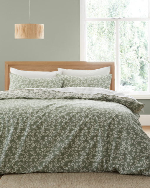 Bianca Shadow Leaves Duvet Set GRN Green - Bianca - Size: SINGLE - image 1