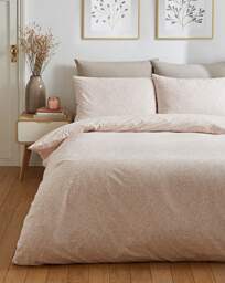Lace Print Duvet Set Pink/White - JD Williams - Size: S KING - thumbnail 1