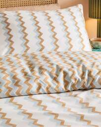 Izzie Reversible Duvet Cover Set Blue/Caramel - Size: DOUBLE - thumbnail 2