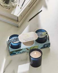 Hydrangea & Jasmine Set of 3 Votives Blue - Candlelight - thumbnail 2