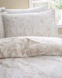 Bianca Brushed Floral Toile Duvet Set Natural - Bianca - Size: SINGLE - thumbnail 5