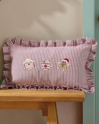 CL Xmas Gingerbread Striped Cushion Multi - Catherine Lansfield - Size: 30X50 - thumbnail 1
