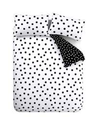 CL Polka Dot Duvet Cover Set Black/White - Catherine Lansfield - Size: KING - thumbnail 3