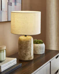 Taylor Textured Table Lamp Natural - JD Williams