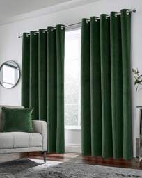 Hampton Velvet Curtain Green - Enhanced Living - Size: 117 x 183cm - thumbnail 4