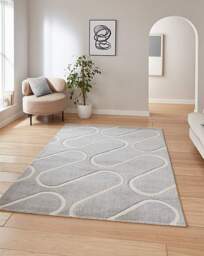 Catherine Lansfield Linear Curve Rug Grey - Catherine Lansfield - Size: 80X150 - thumbnail 3